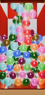 Colorful 3D spheres in an abstract art design.