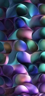 Colorful abstract 3D wallpaper with swirling design