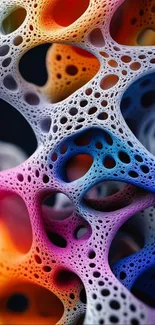 Colorful abstract 3D mesh design wallpaper.