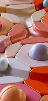 Colorful abstract 3D pattern with geometric shapes.