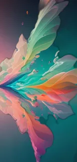 Abstract mobile wallpaper with colorful, swirling shapes and vibrant hues.