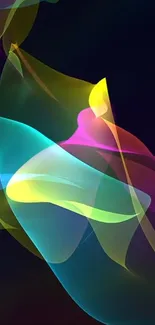 Vibrant abstract mobile wallpaper with colorful flowing lights.