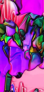 Vibrant abstract wallpaper with fluid, colorful shapes.