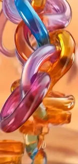 Colorful abstract glass shapes on a vibrant background.