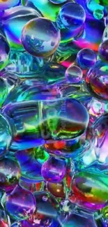 Colorful abstract bubbles artistic mobile wallpaper design.