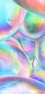 Colorful pastel bubbles forming abstract art.