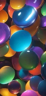 Colorful abstract wallpaper with glossy bubbles.