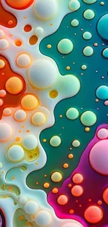 Colorful abstract bubbles artwork wallpaper for mobile devices.