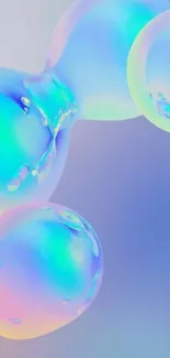 Colorful abstract bubbles with a vibrant, blue background.