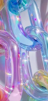Colorful glass chains abstract wallpaper design.