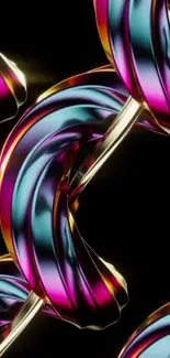 Vibrant abstract chain mobile wallpaper.