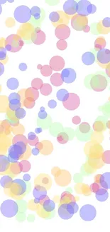 Abstract colorful circles on white background wallpaper.