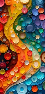 Vibrant abstract circle pattern wallpaper.