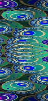 Colorful abstract circles pattern wallpaper.