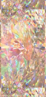 Colorful abstract crystal pattern wallpaper with pastel hues.