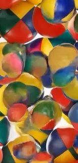 Vibrant geometric shapes wallpaper design.