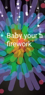 Colorful abstract firework design wallpaper for mobile phones.