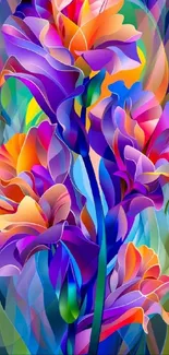 Colorful abstract flowers with vibrant petals.