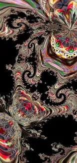 Mesmerizing colorful abstract fractal wallpaper with intricate swirling patterns.