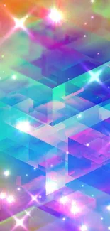 Colorful abstract geometric mobile wallpaper art