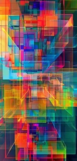 Colorful abstract geometric art wallpaper for mobile.