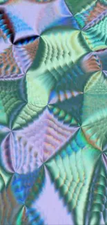 Colorful abstract geometric wallpaper with iridescent patterns.