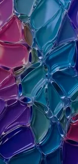 Abstract glass-like colorful design for mobile wallpaper.
