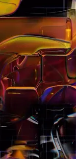 Colorful abstract glass art wallpaper with modern design.