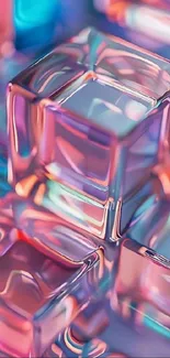 Colorful abstract glass cubes wallpaper for phones.