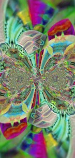 Vibrant abstract kaleidoscope wallpaper with diverse colors and intricate patterns.