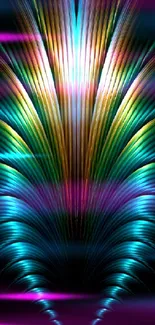 Vibrant abstract light burst wallpaper with teal and gold hues.