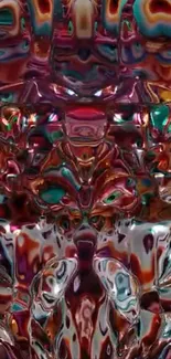 Colorful abstract metallic design wallpaper.