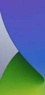 Abstract mobile wallpaper with purple, blue, and green gradients.