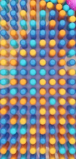 Colorful abstract mobile wallpaper with vibrant spheres.