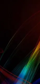 Vibrant abstract wallpaper with colorful light streaks on a dark background.