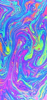 Vibrant abstract wallpaper with swirling colorful patterns.