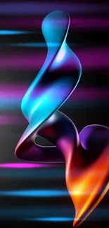 Vibrant abstract wallpaper with glowing colors and dynamic shapes.