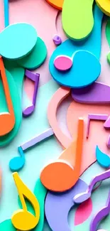 Colorful abstract music notes on a vibrant background.