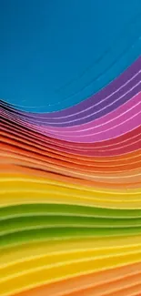 Colorful abstract paper wave design wallpaper.