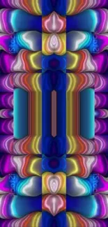 Colorful abstract pattern with kaleidoscope design for mobile wallpaper.