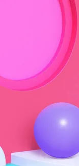 Vibrant abstract wallpaper with pink and purple hues.