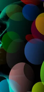 Colorful abstract wallpaper with silhouette profile.