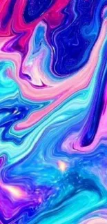 Colorful abstract wallpaper with vibrant swirling blues, pinks, and purples.