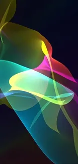 Colorful abstract mobile wallpaper with vibrant swirling design.