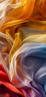 Colorful abstract silk waves in vibrant colors.