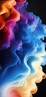 Colorful abstract smoke wallpaper with vibrant swirling colors.