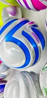 Vibrant 3D spheres with colorful abstract design.