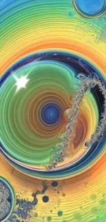 Colorful abstract spiral wallpaper for mobile.