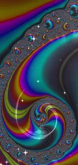 Colorful abstract spiral wallpaper with vibrant design and vivid colors.