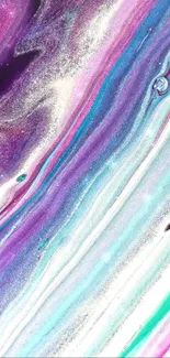 Vibrant abstract swirl wallpaper with purple and teal hues.